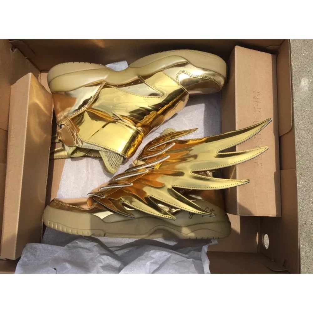 SOLD! ADIDAS JEREMY SCOTT WINGS 3.0 GOLD BATMAN SHOES - Picture 8 of 8